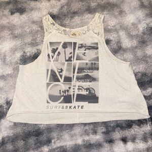 Hollister Cream & Lace Crop Top